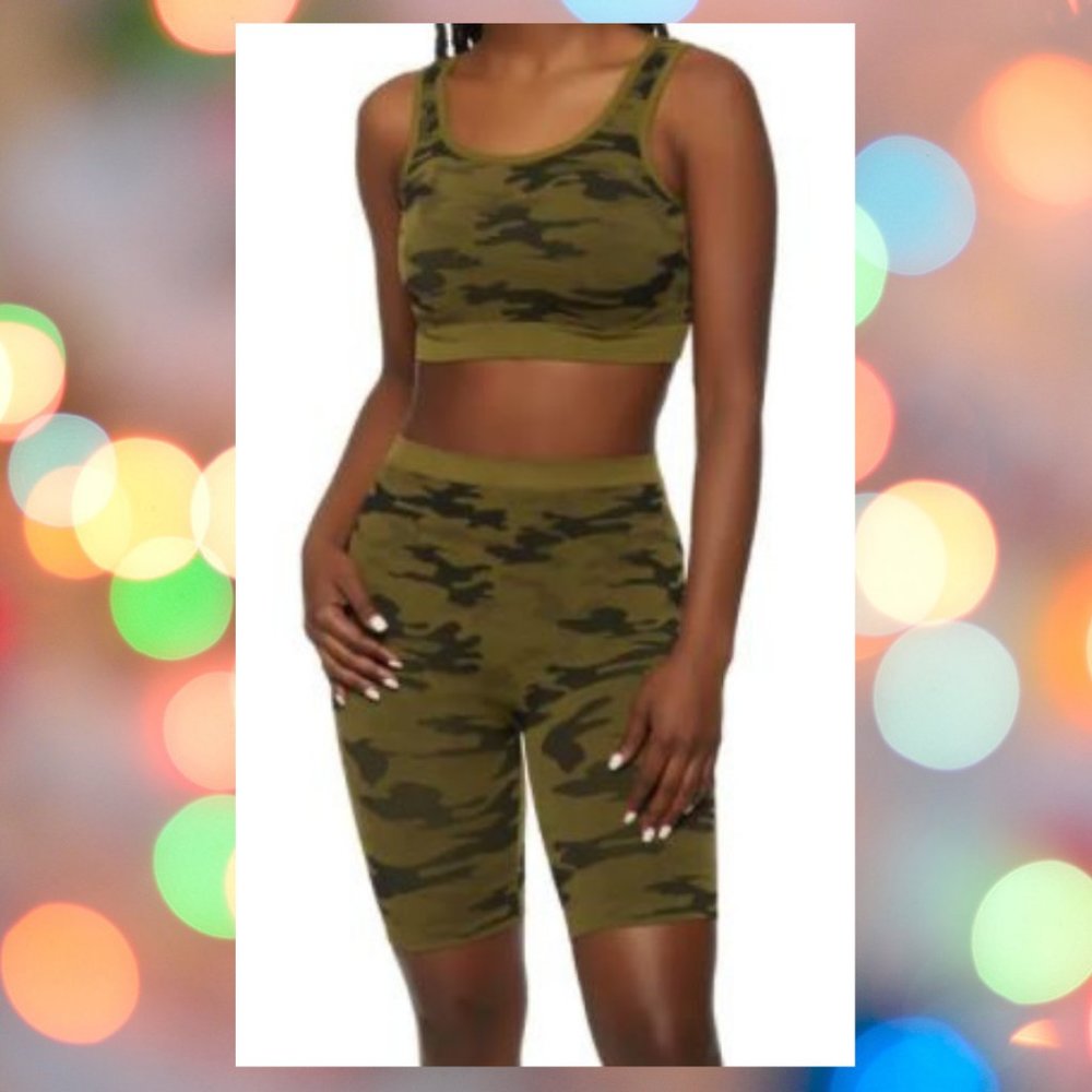 Seamless short set - Olive